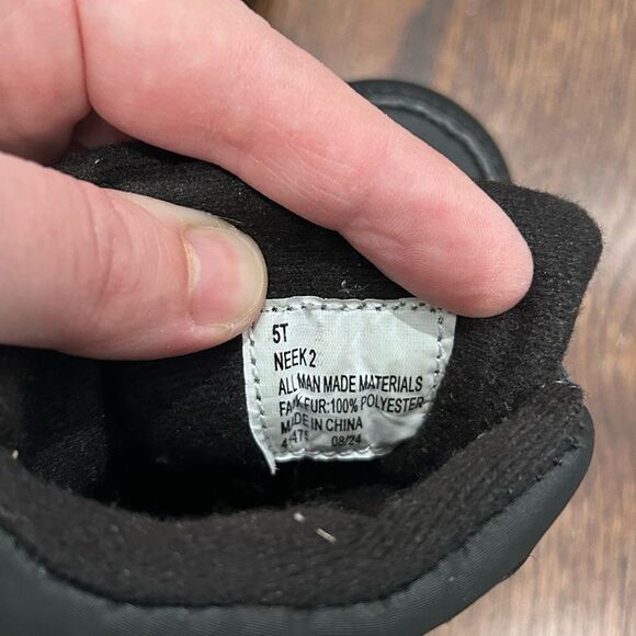 New Khombu Little Boys and Girls Neek2 Waterproof Leather Snow Boots Sz 5 Black - Picture 5 of 5